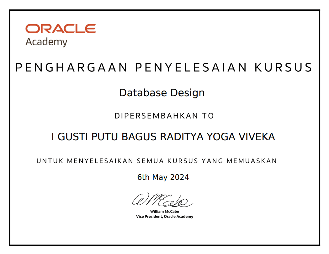 Oracle Database Design