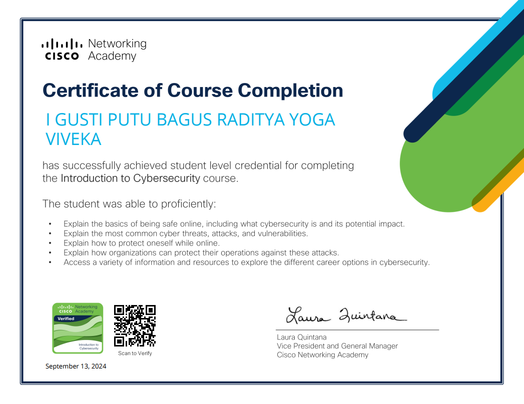 Cisco Introduction to Cybersecurity